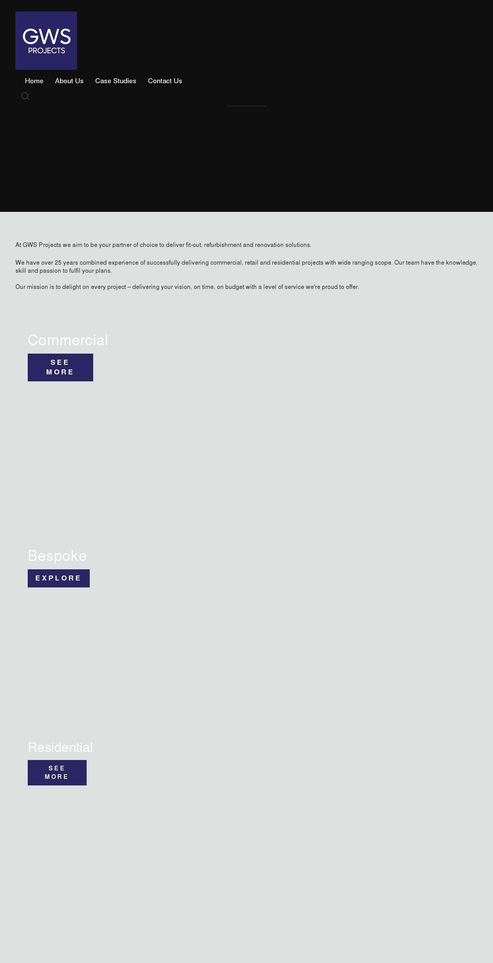 gwsprojects.co.uk shopify website screenshot