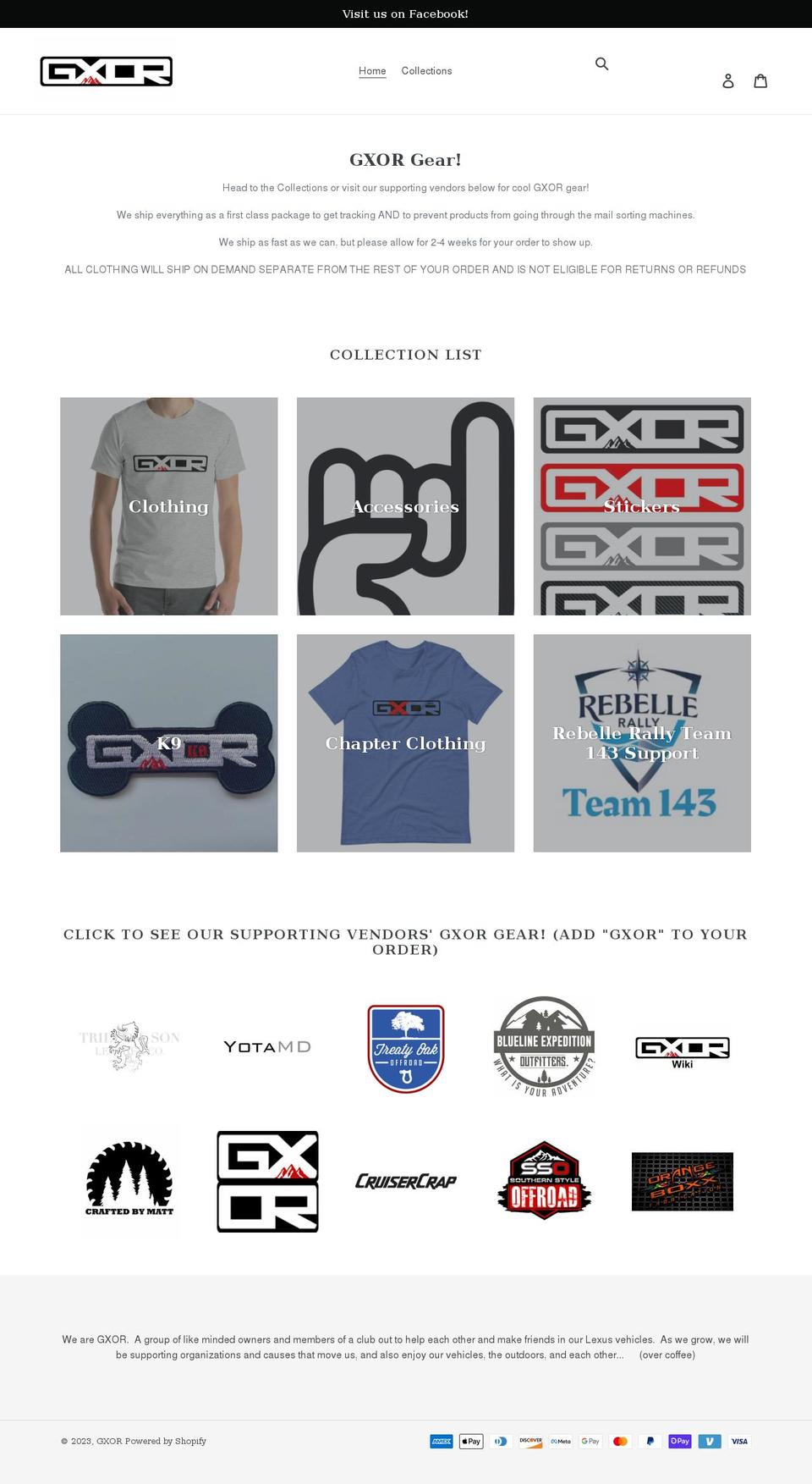 gxor.org shopify website screenshot