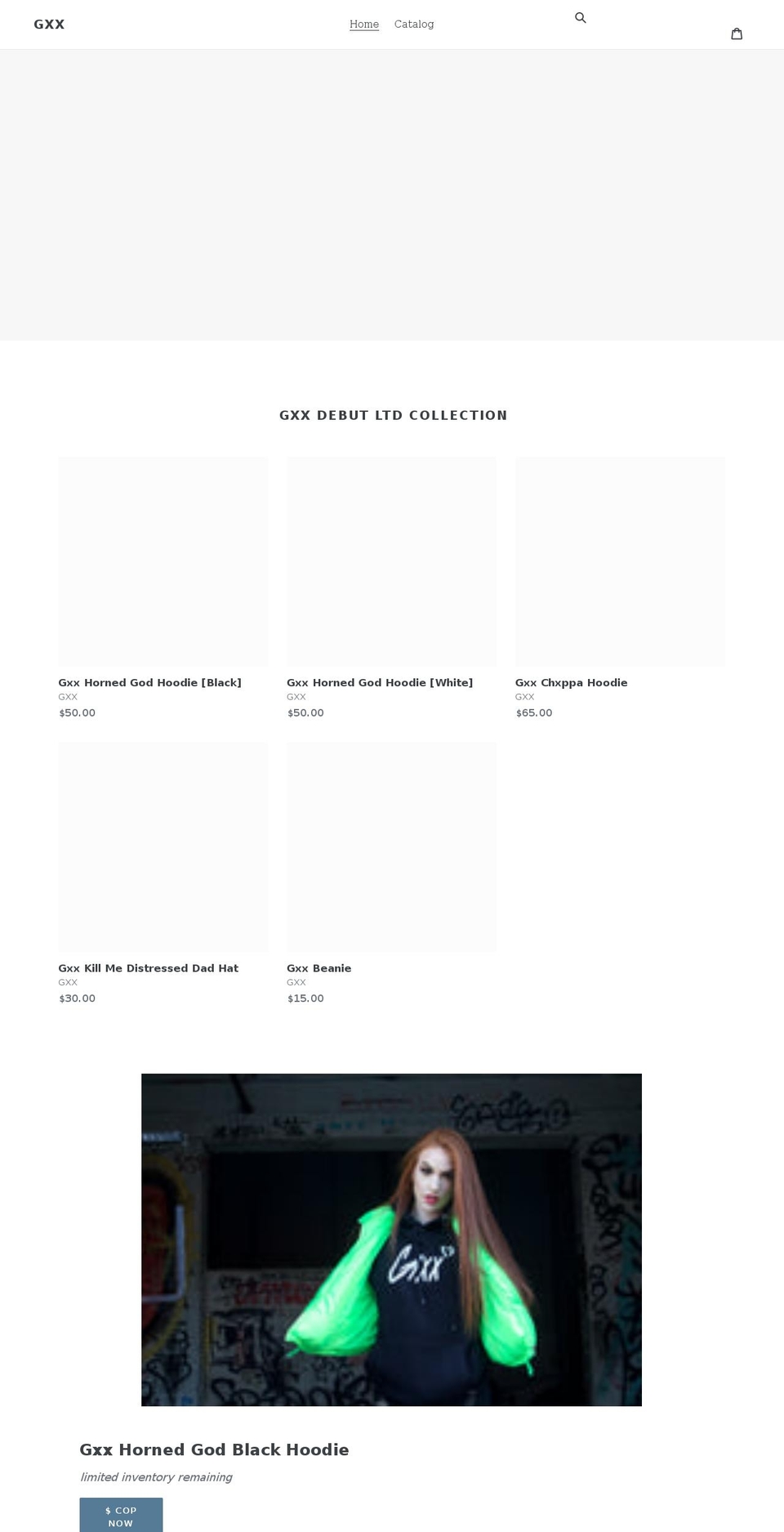 gxxicah.com shopify website screenshot