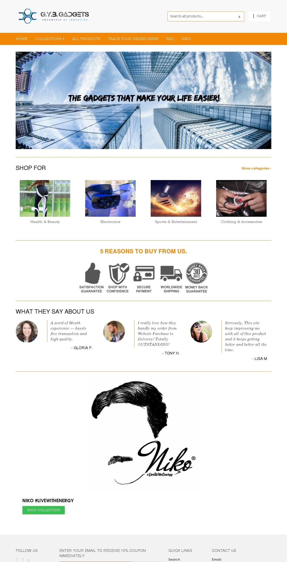 gybgadgets.com — Shopify storefront screenshot