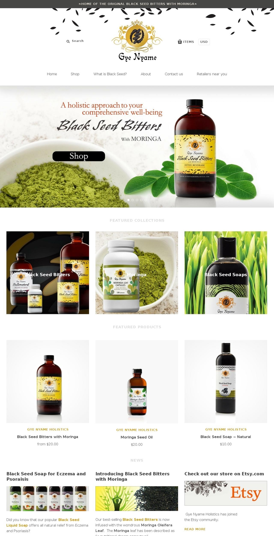 gyenyameholistics.com shopify website screenshot