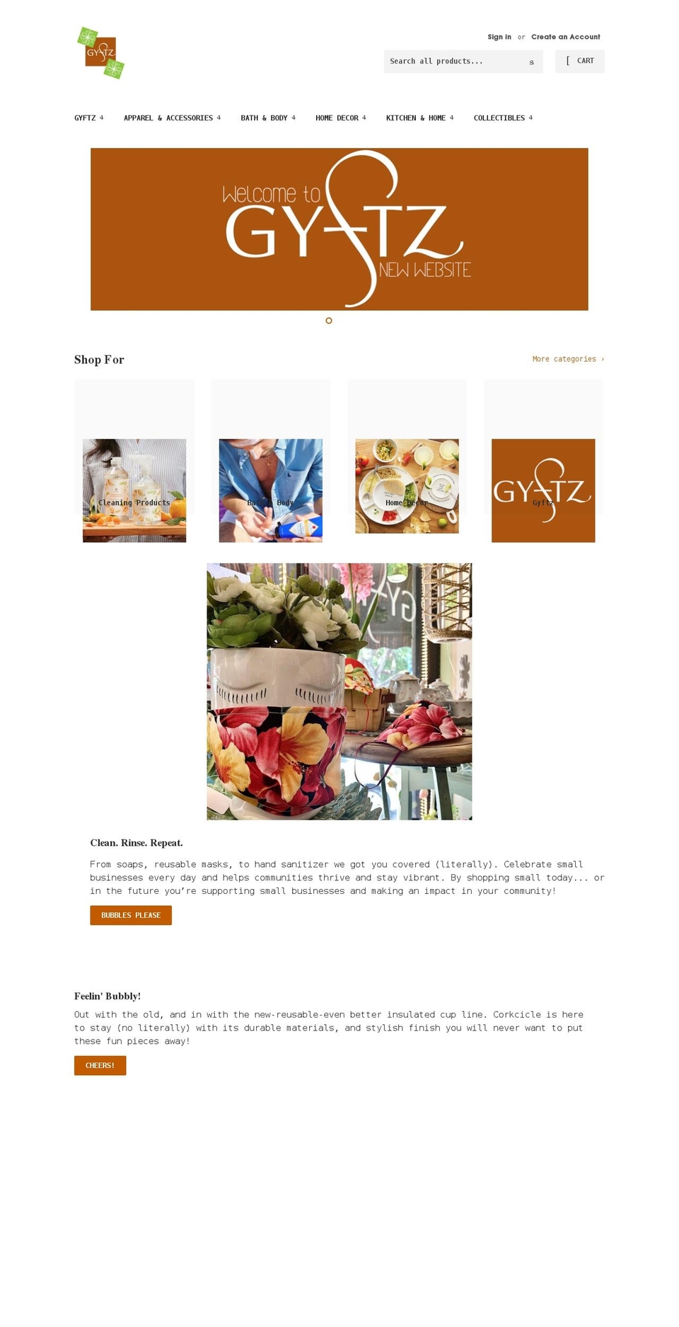 gyftz.com shopify website screenshot