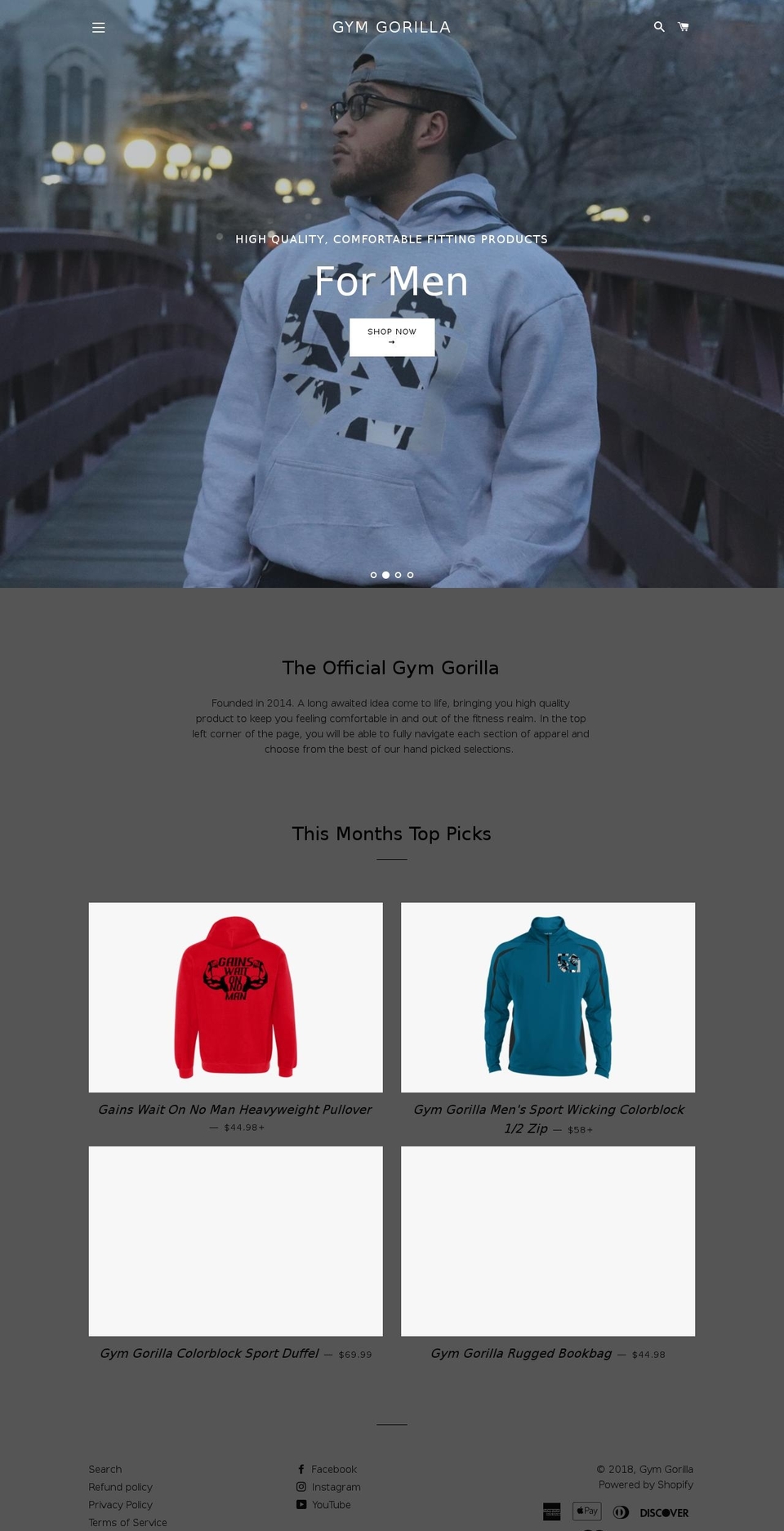 gym-gorilla.com shopify website screenshot