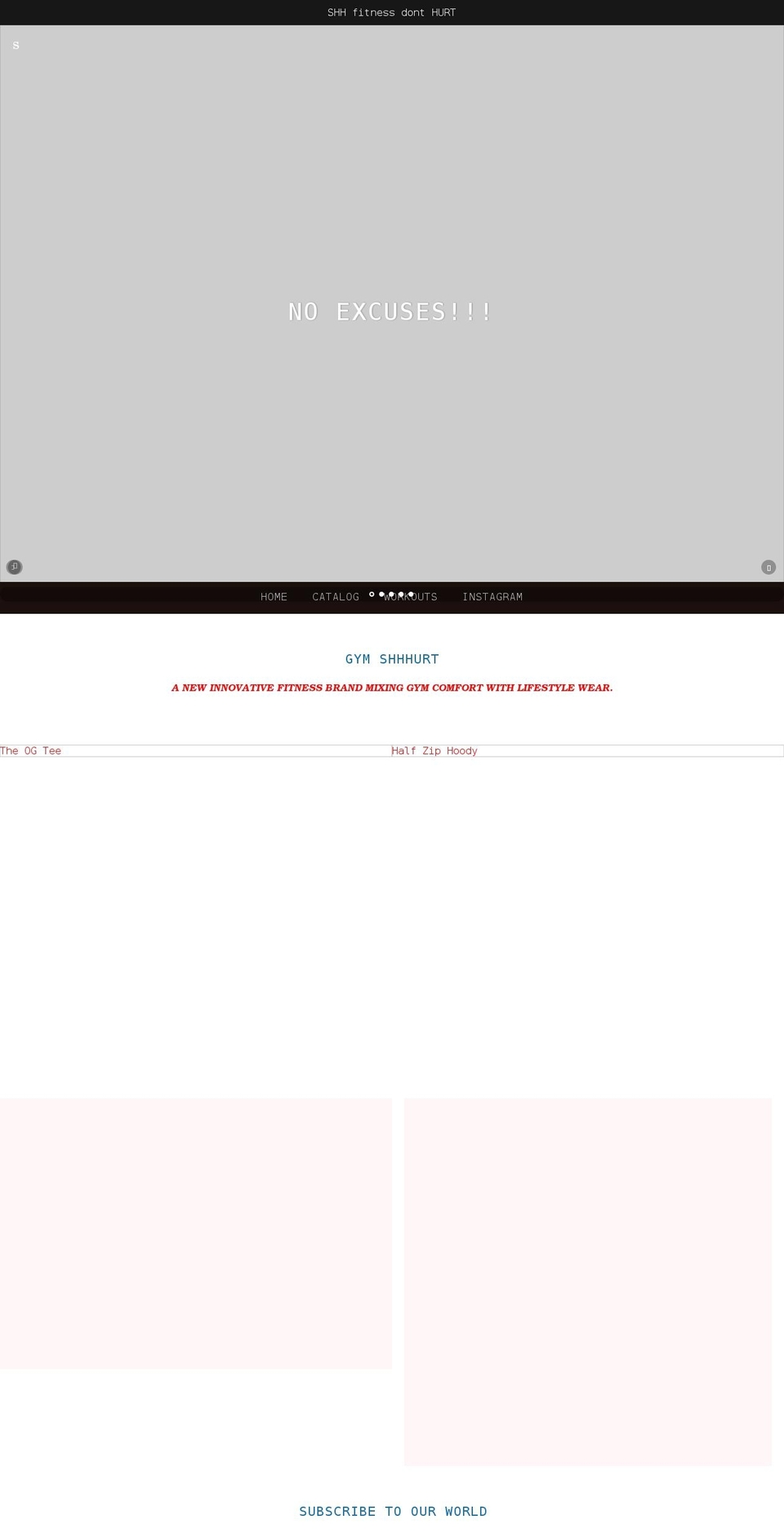 gym-shhhurt.com shopify website screenshot