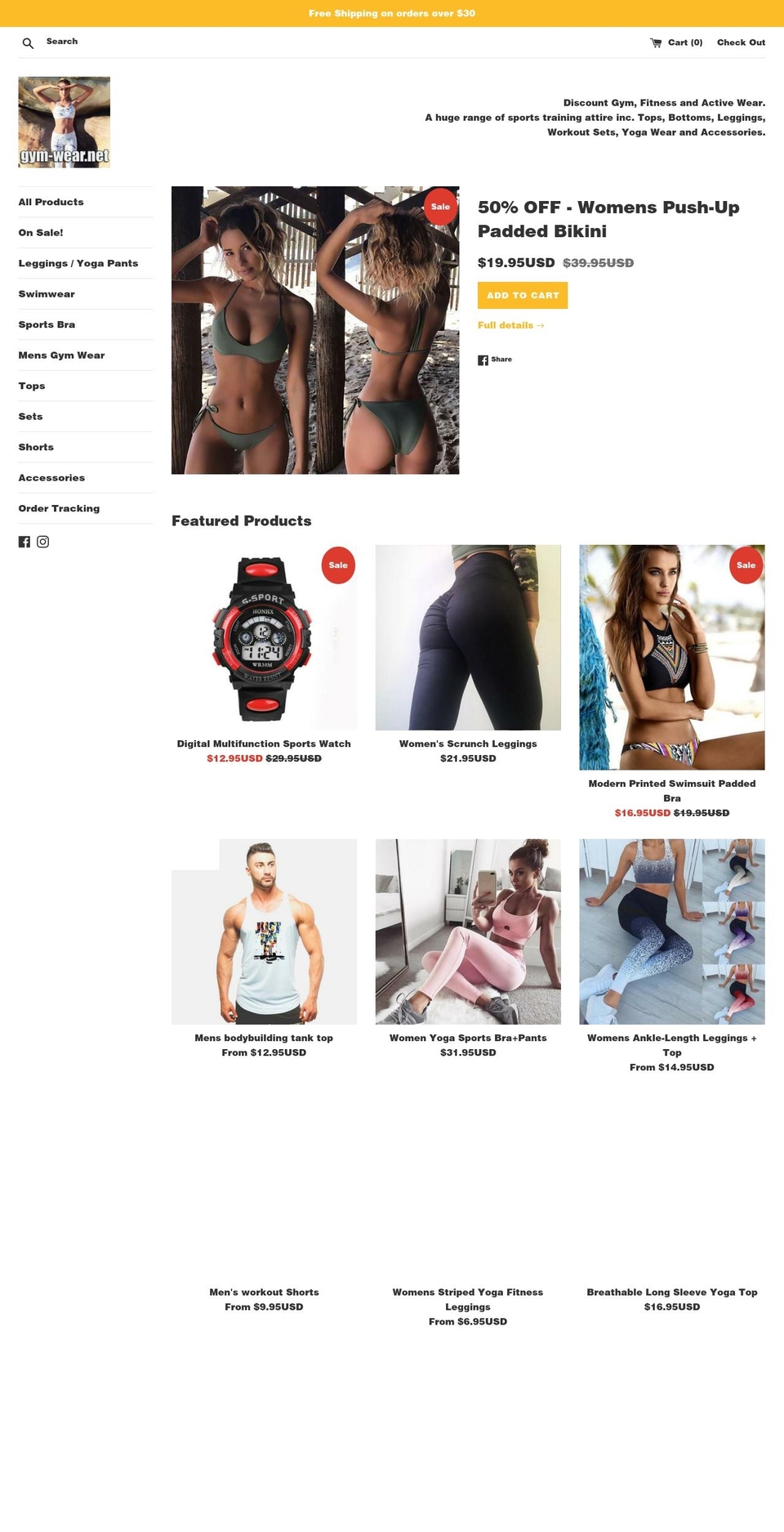 gym-wear.net shopify website screenshot