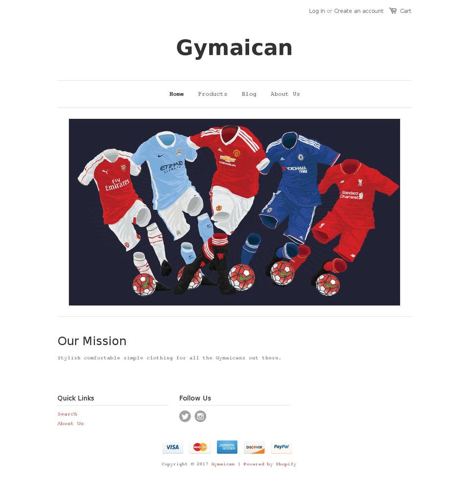 gymaican.com shopify website screenshot