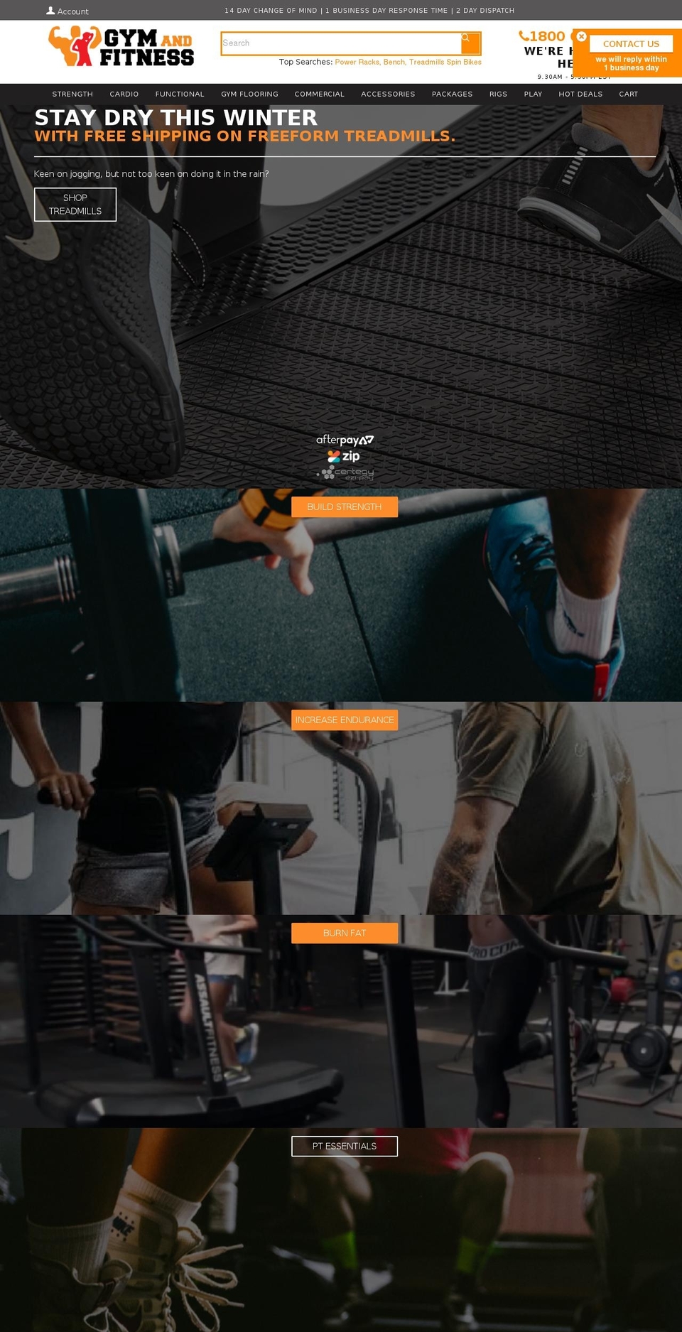 gymandfitness.com.au shopify website screenshot