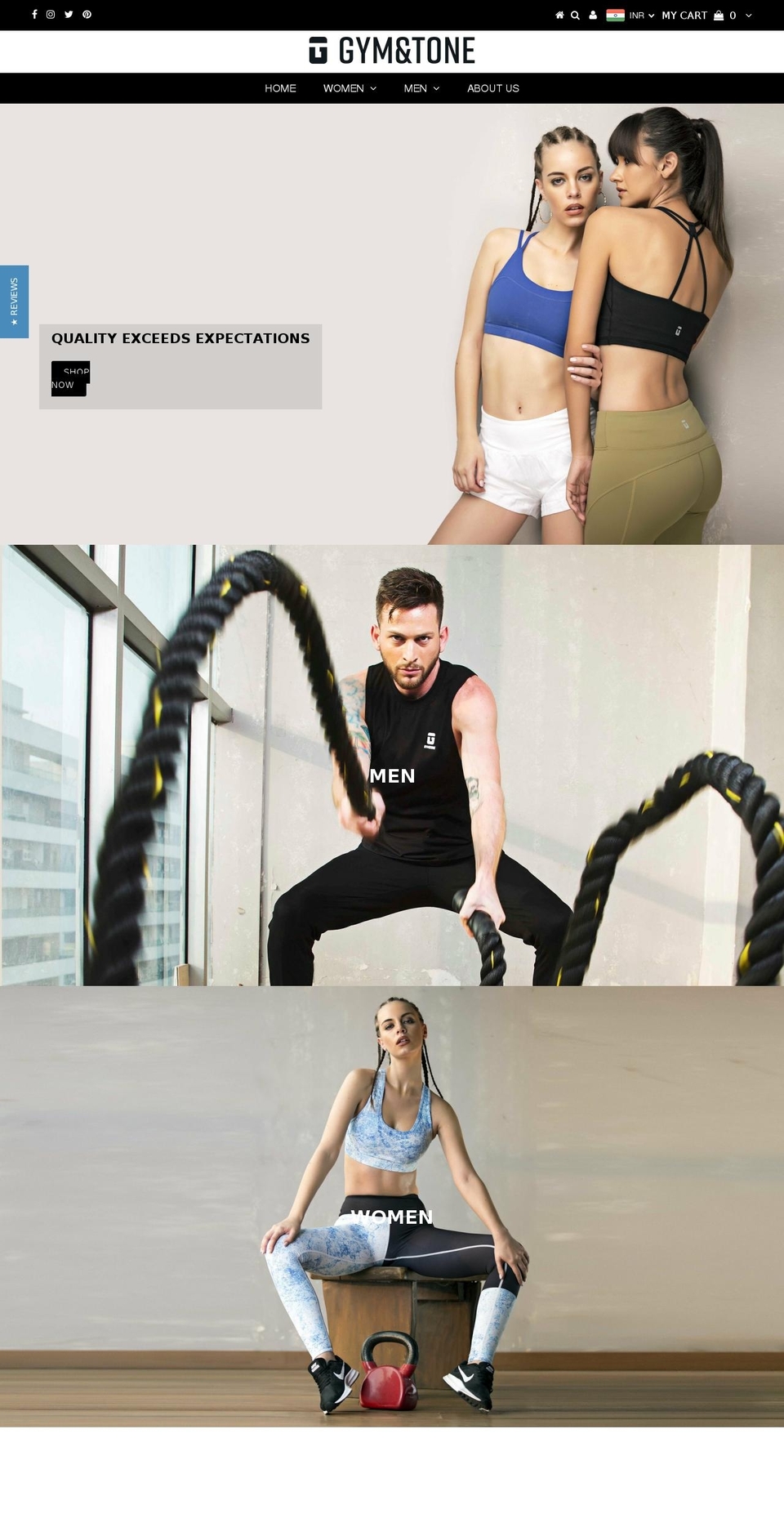 gymandtone.com — Shopify storefront screenshot