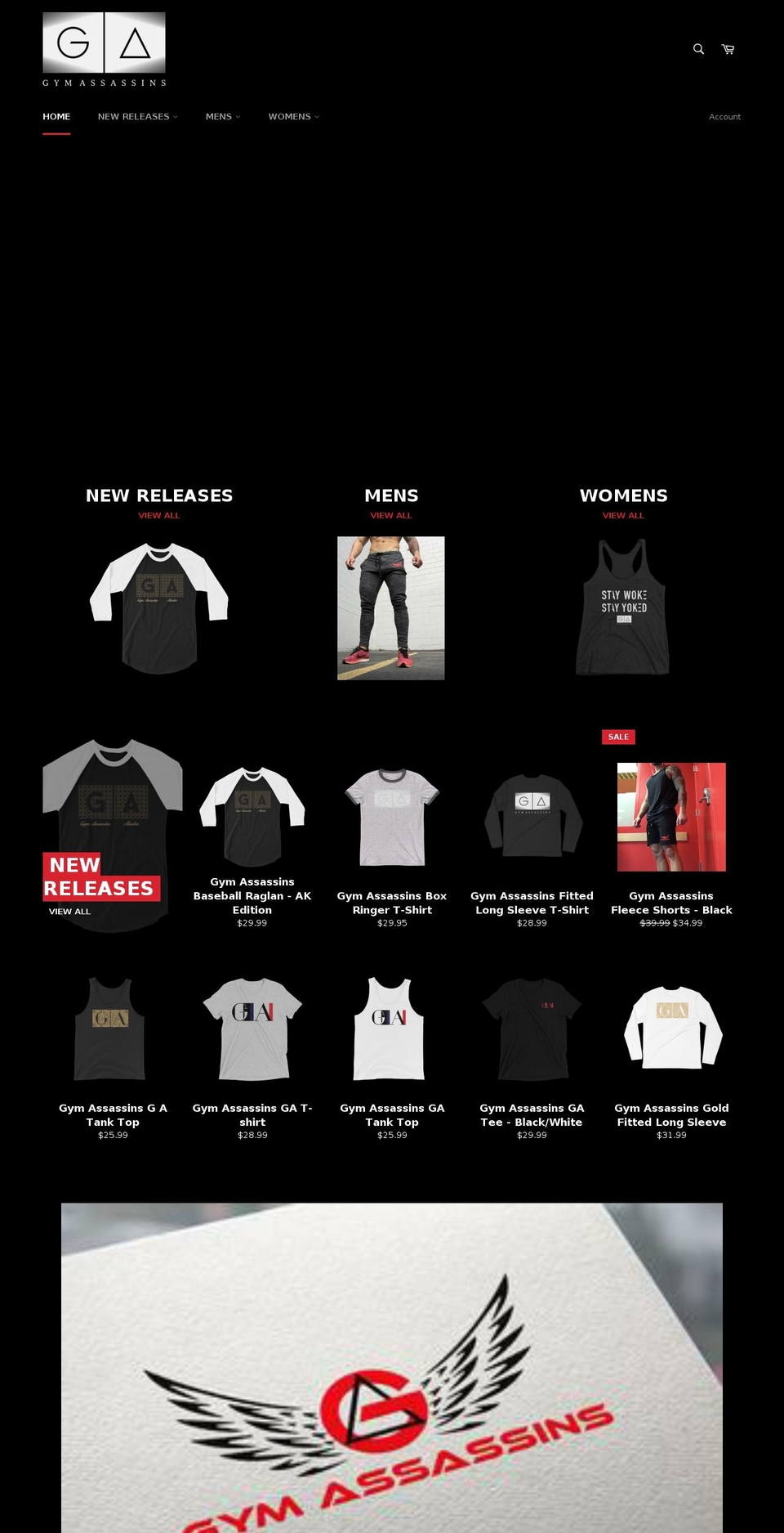 gymassassins.com — Shopify storefront screenshot