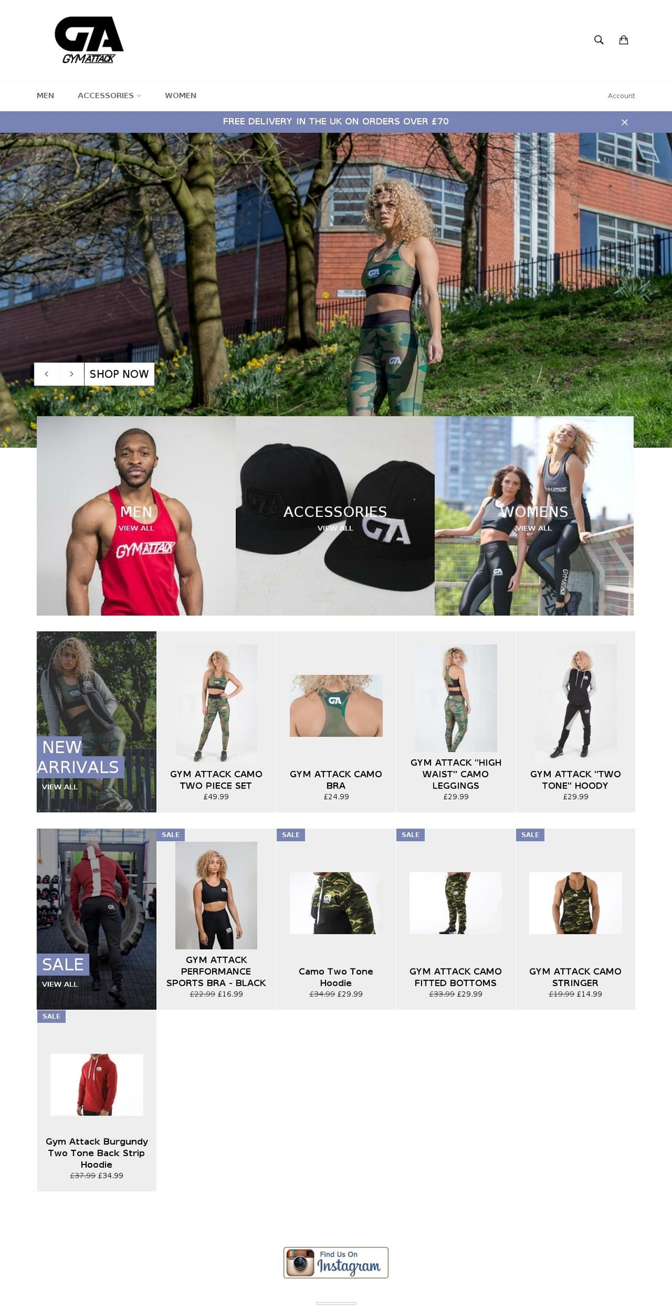 gymattack.com shopify website screenshot