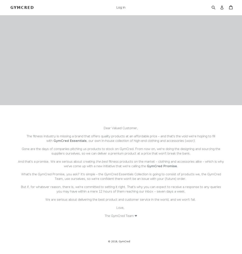 gymcred.com — Shopify storefront screenshot