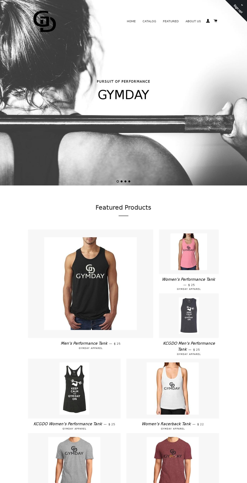 gymdayapparel.com shopify website screenshot