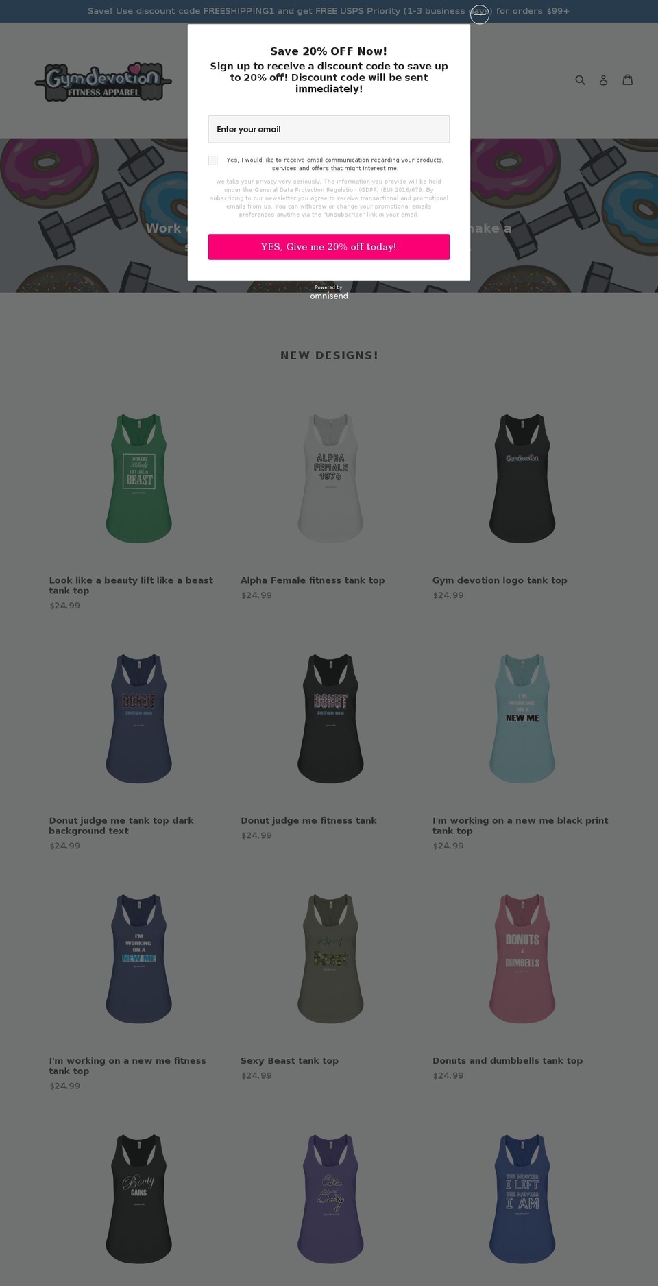 gymdevotion.com shopify website screenshot