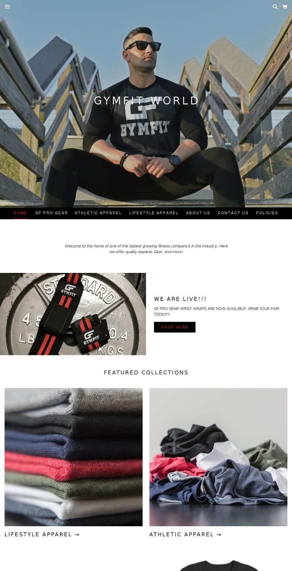 gymfitworld.com — Shopify storefront screenshot