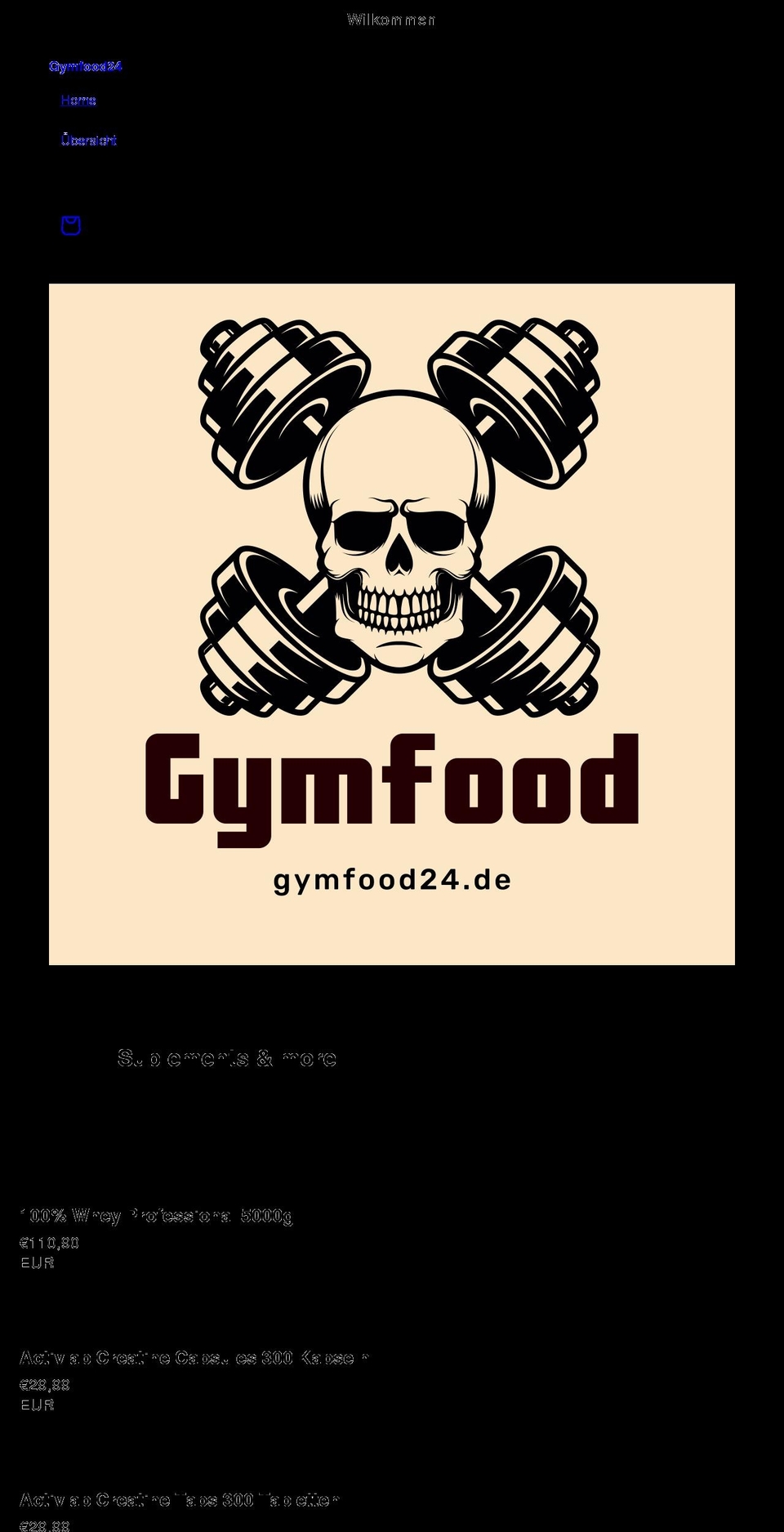 gymfood24.de shopify website screenshot