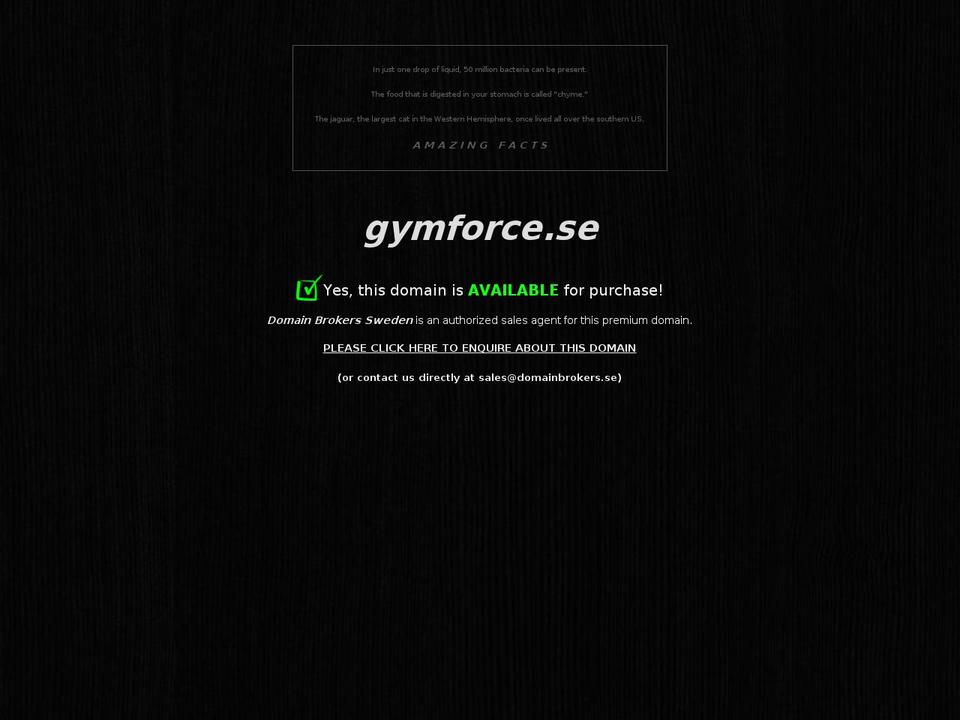 gymforce.se shopify website screenshot