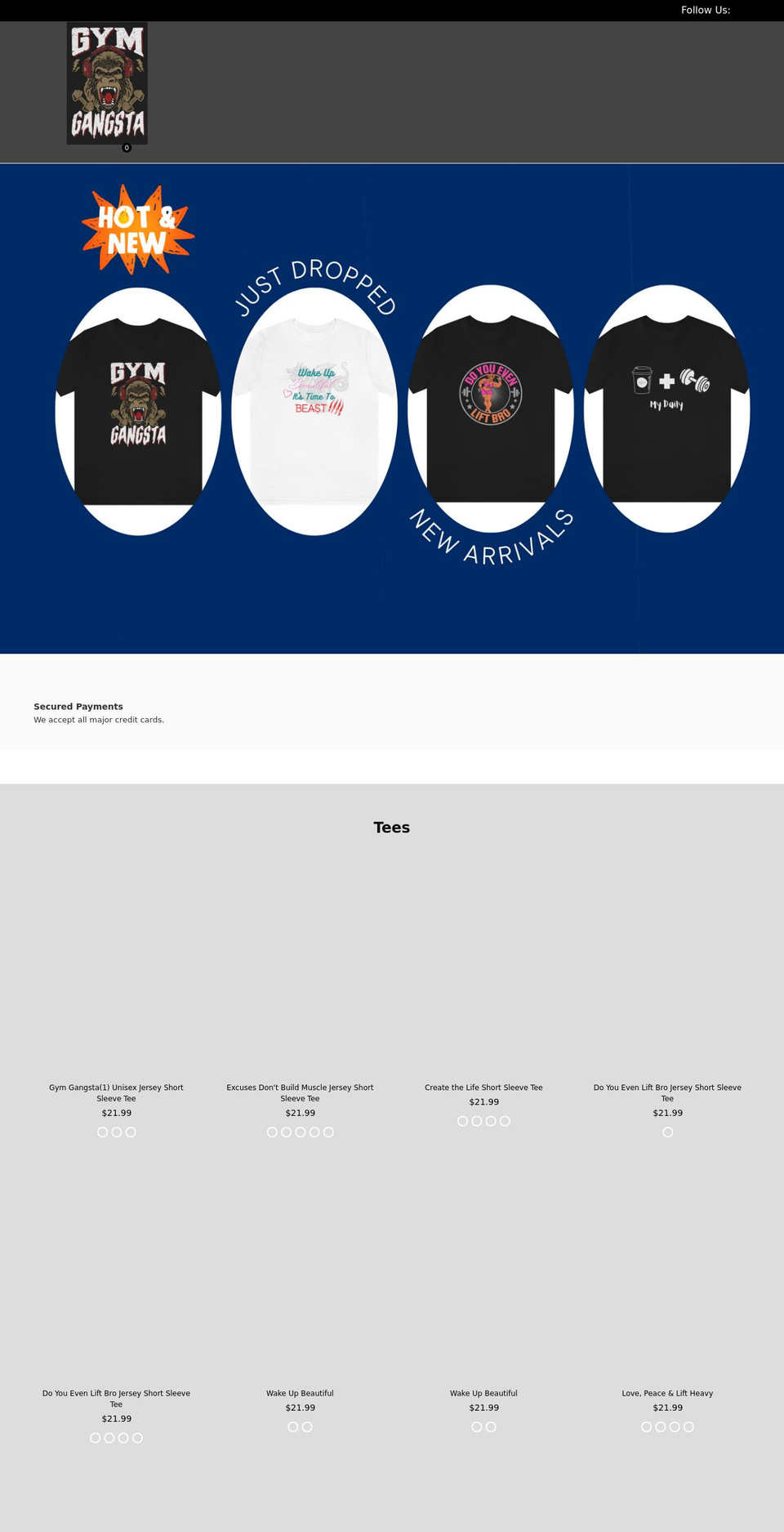 gymgangsta.com shopify website screenshot