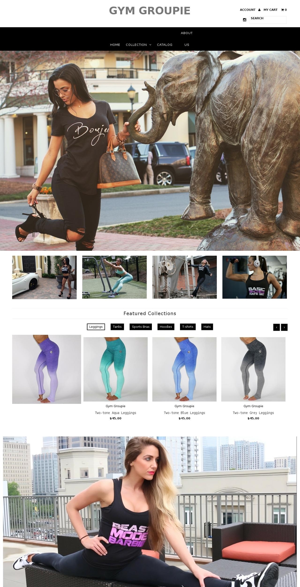 gymgroupie.com shopify website screenshot