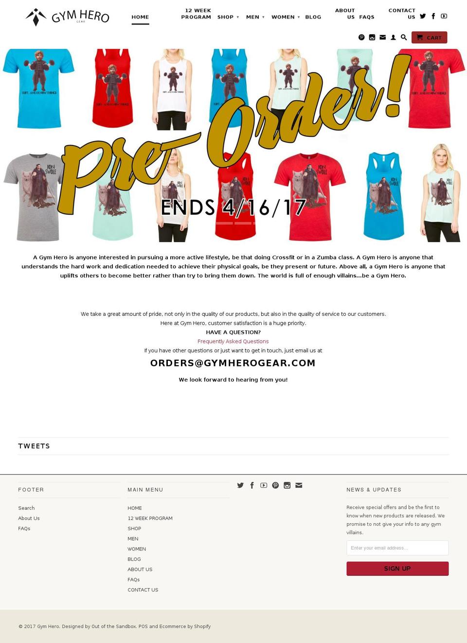 gymherogear.com shopify website screenshot
