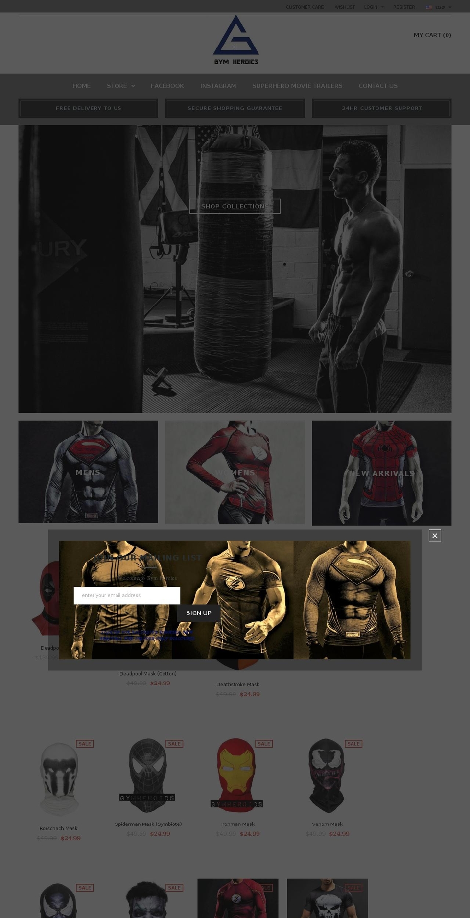 gymheroics.com shopify website screenshot