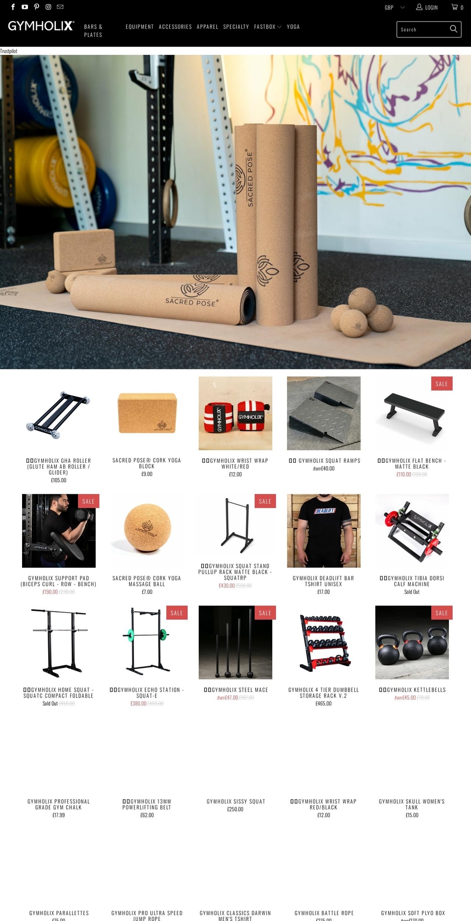 gymholixeurope.com shopify website screenshot
