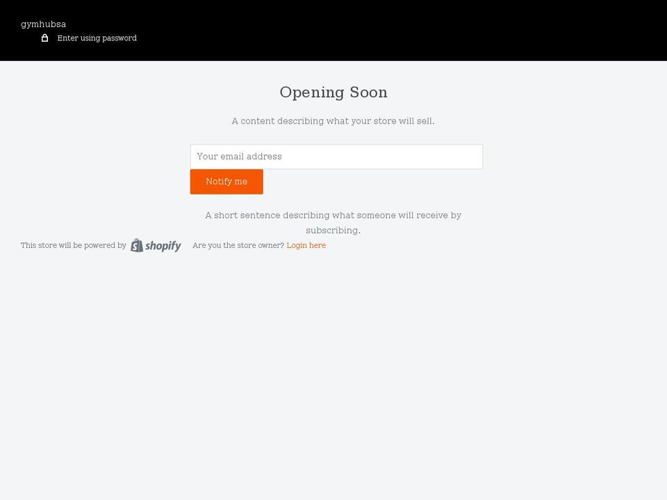 gymhubsa.myshopify.com shopify website screenshot