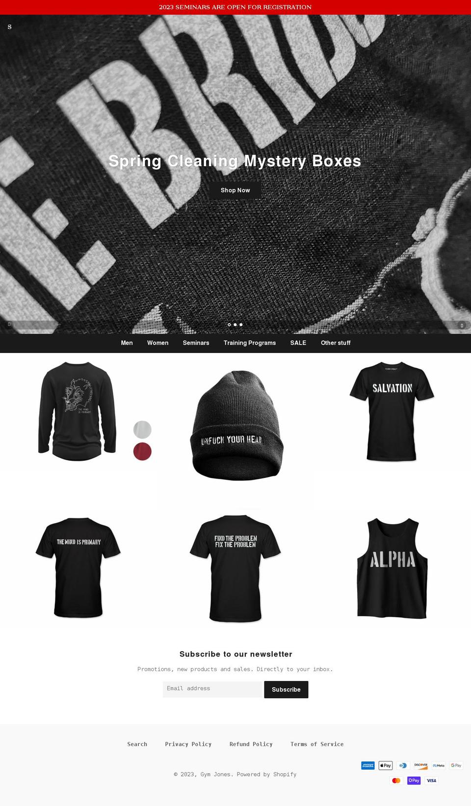 gymjones.myshopify.com shopify website screenshot
