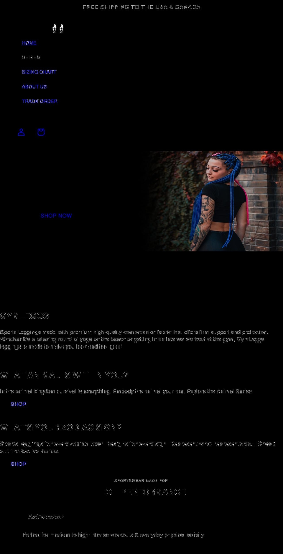 gymleggs.com shopify website screenshot