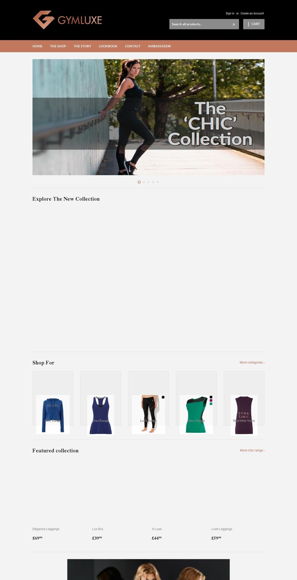 gymluxe.uk shopify website screenshot