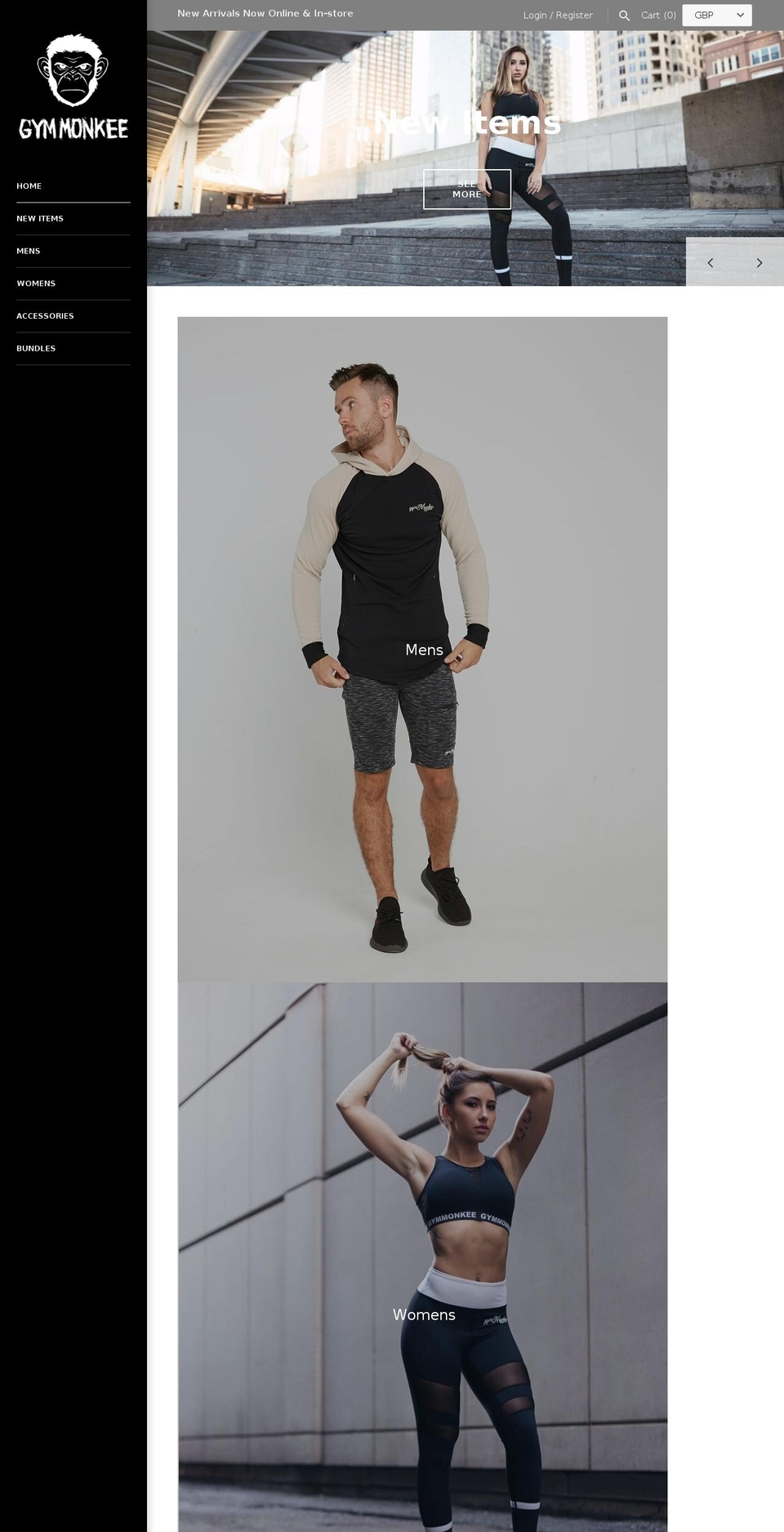 gymmonkee.co.uk shopify website screenshot