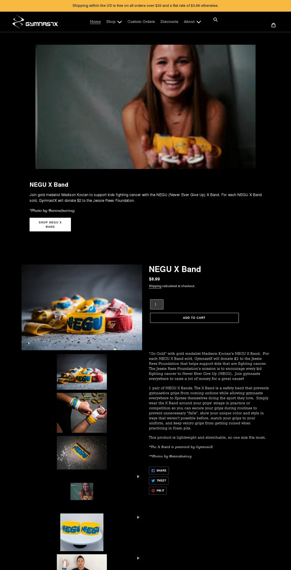 gymnastx.net shopify website screenshot