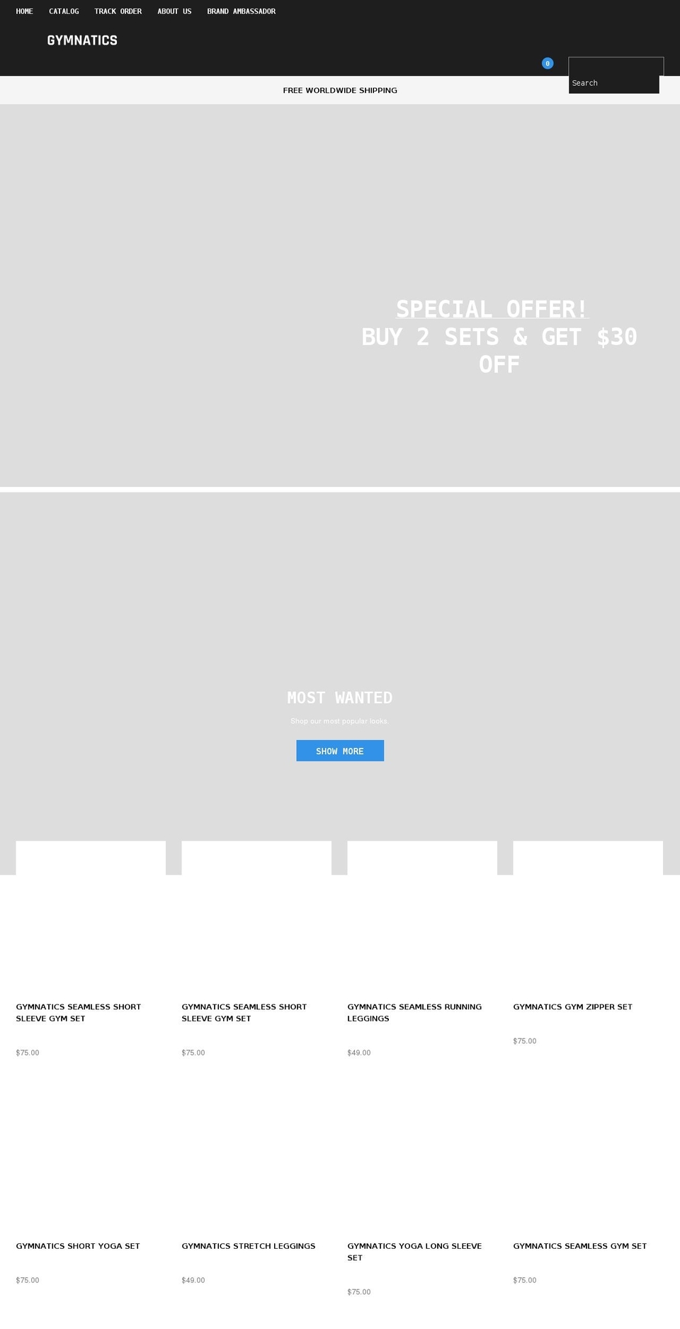 gymnatics-store.com shopify website screenshot