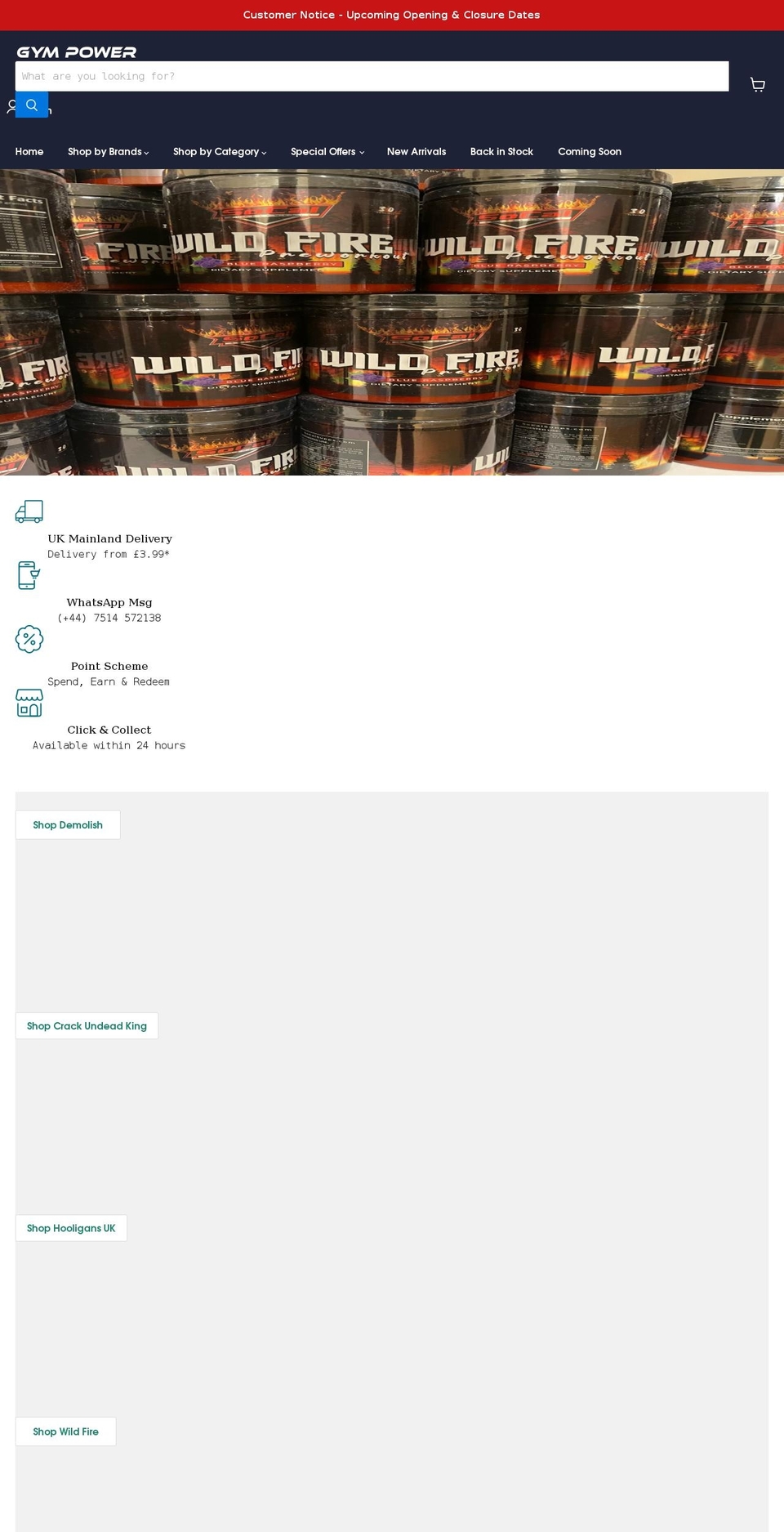 gympower.co.uk shopify website screenshot