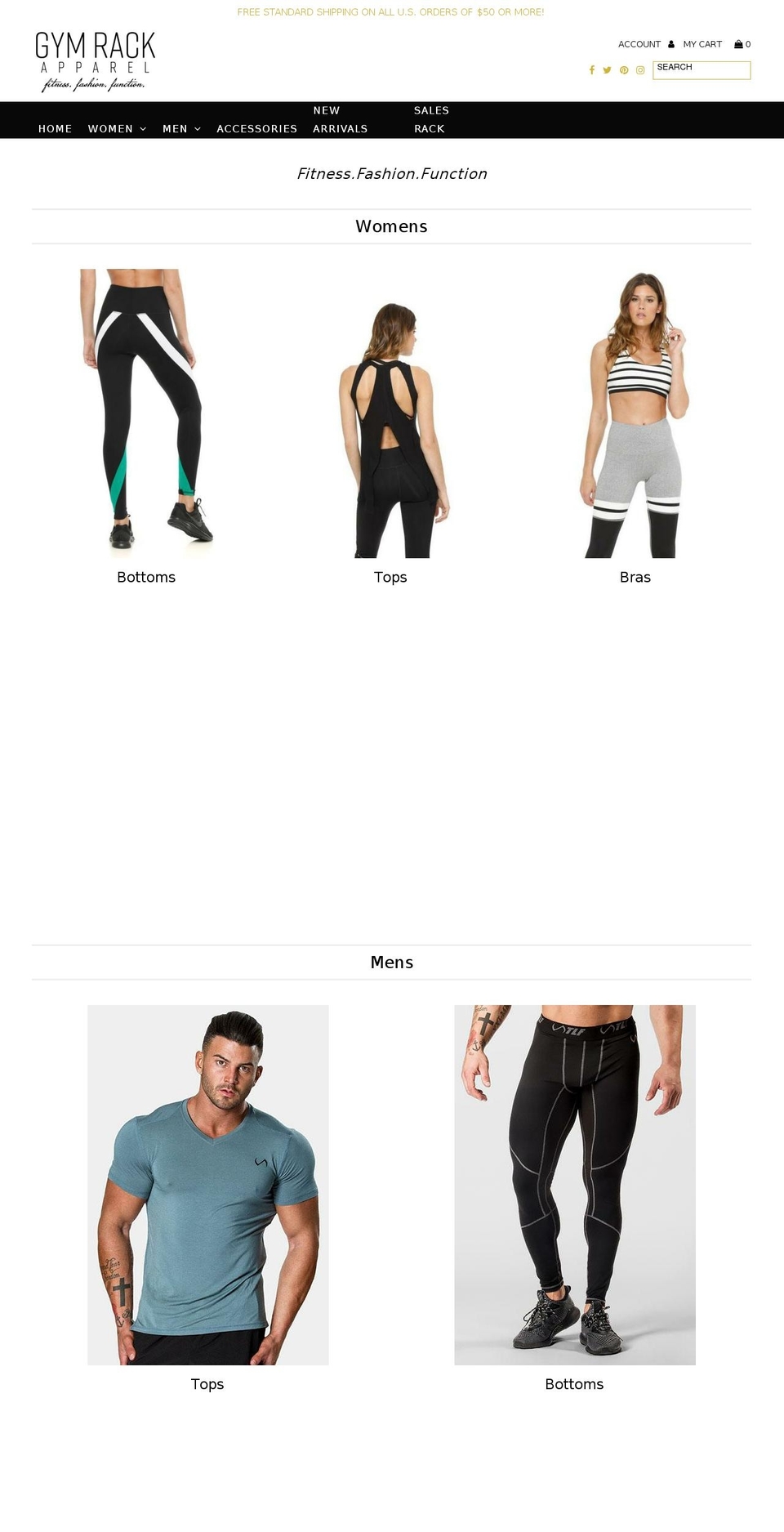 gymrackapparel.com — Shopify storefront screenshot