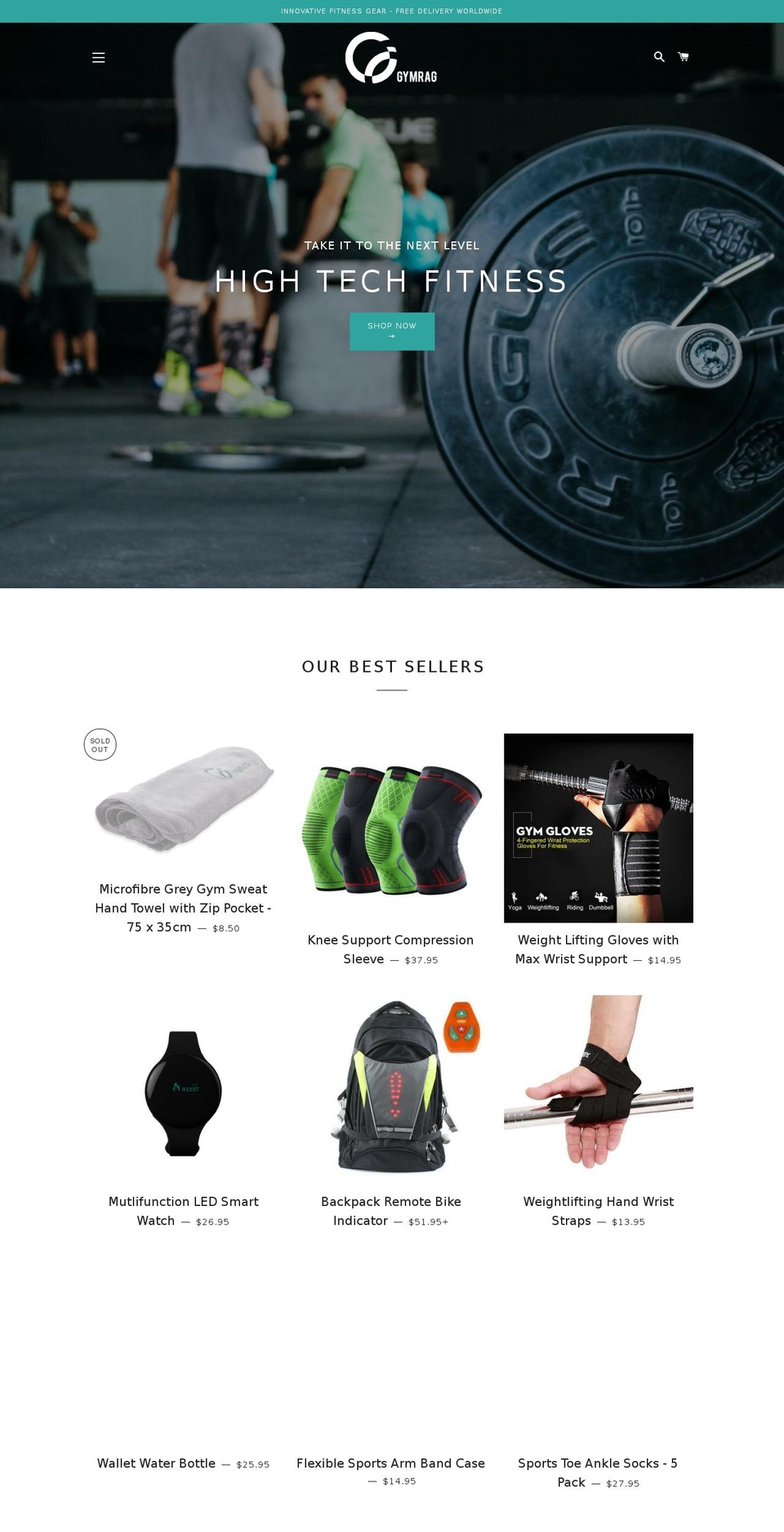 gymrag.com — Shopify storefront screenshot
