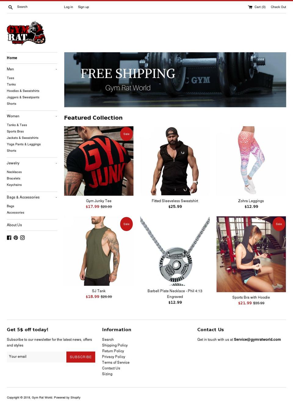 gymratworld.com — Shopify storefront screenshot