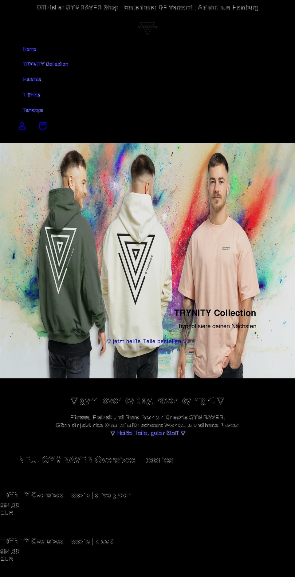 gymraver.com shopify website screenshot