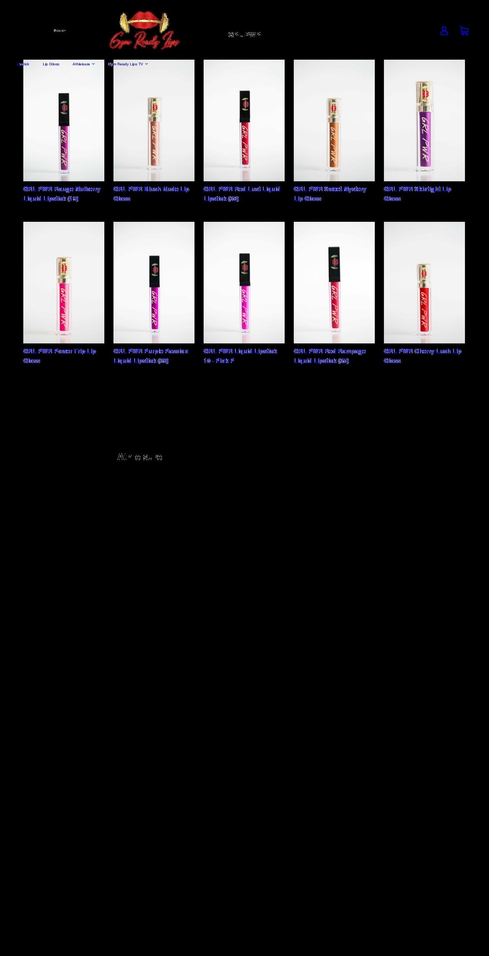 gymreadylips.com shopify website screenshot