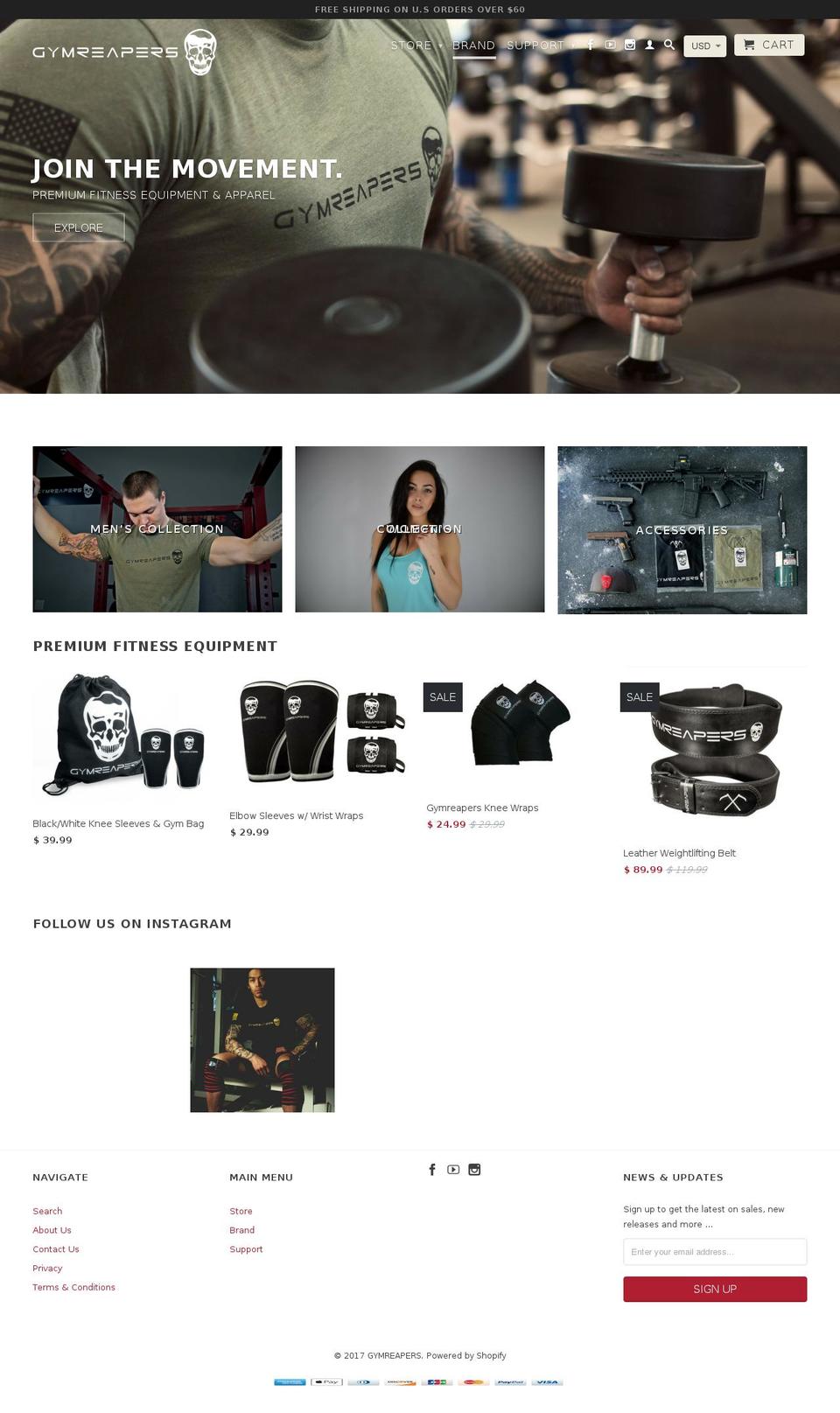 gymreapers.com shopify website screenshot