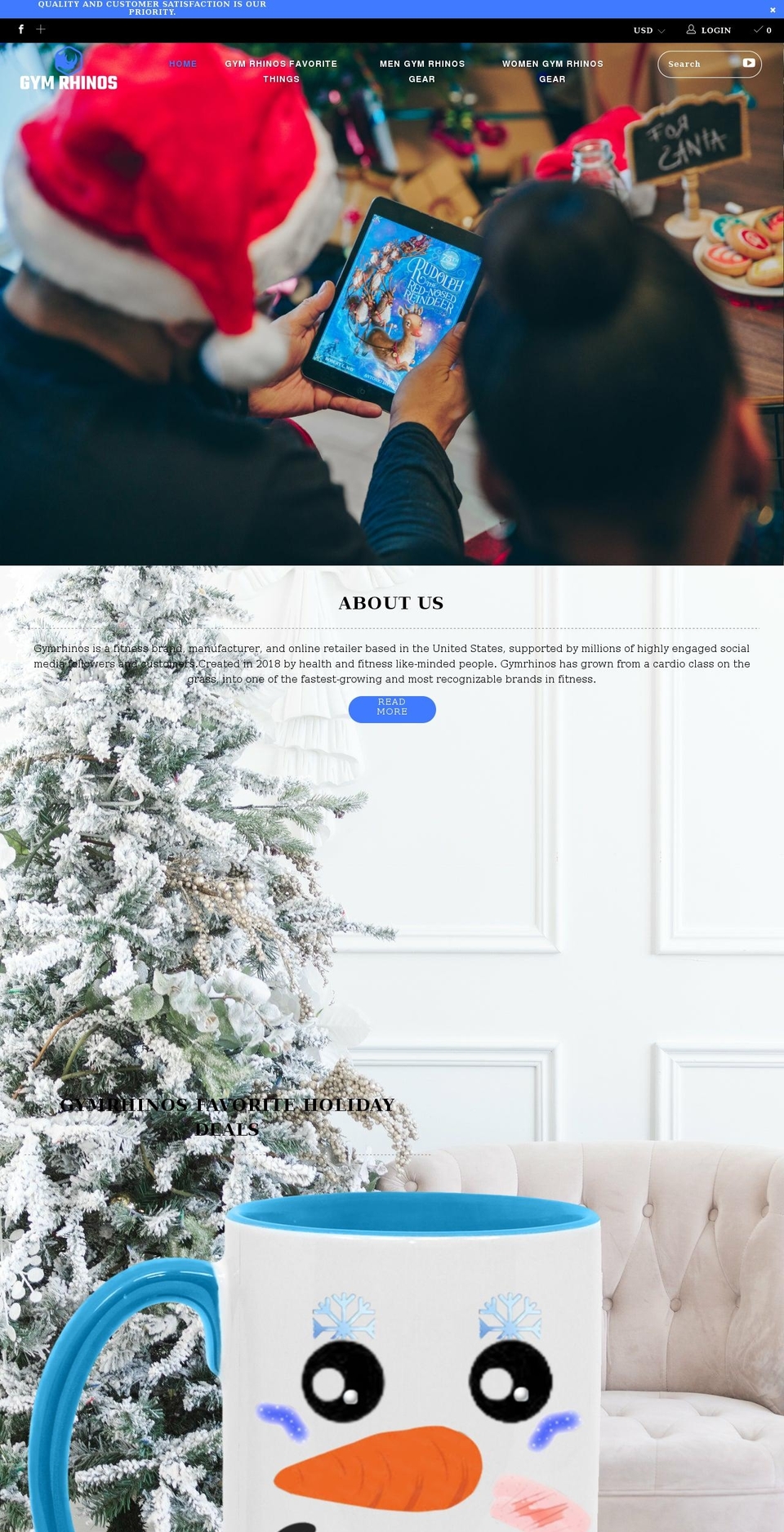 gymrhinos.com shopify website screenshot