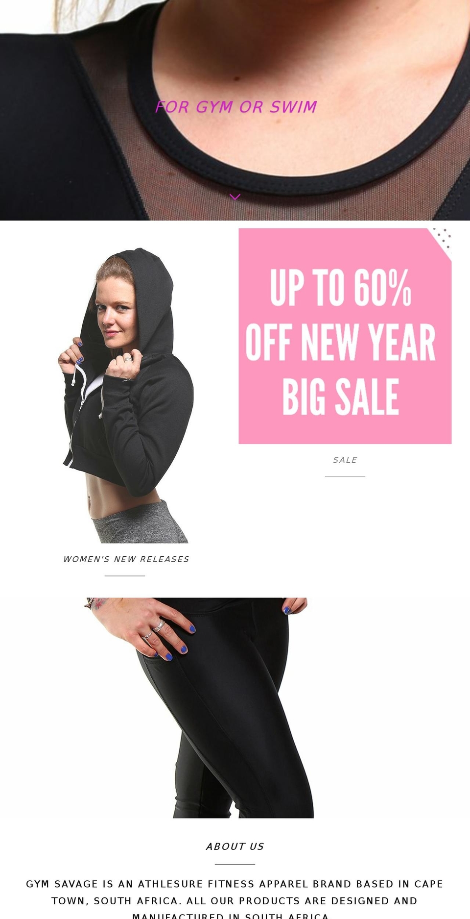 gymsavage.co.za shopify website screenshot