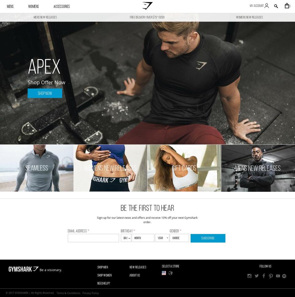 Hydra .. | Store .. SS backup Shopify theme site example gymshark.com