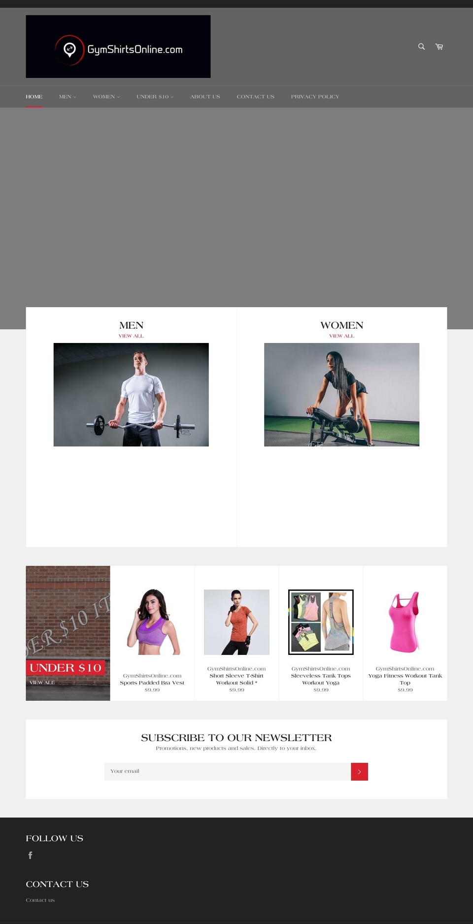 gymshirtsonline.com — Shopify storefront screenshot