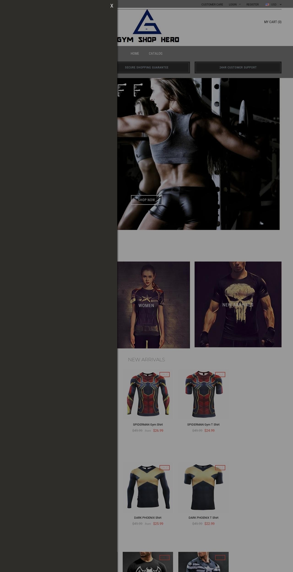 gymshophero.com shopify website screenshot
