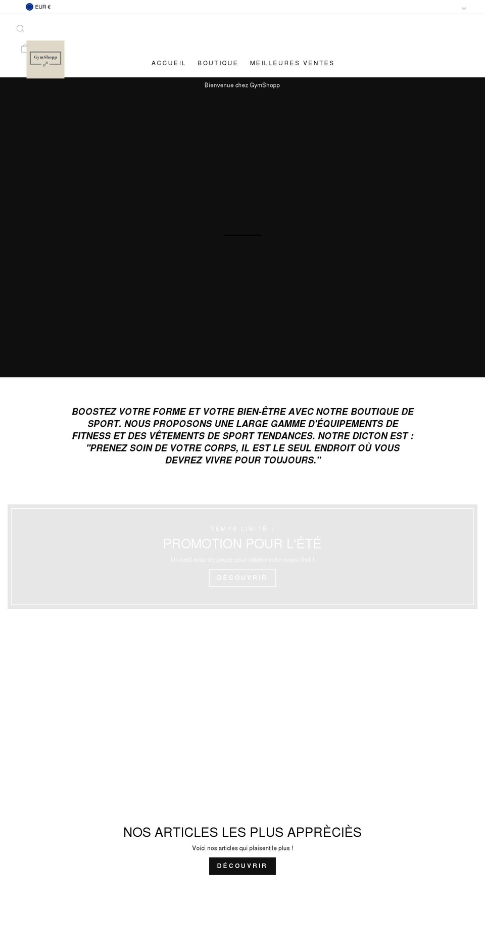 gymshopp.com shopify website screenshot