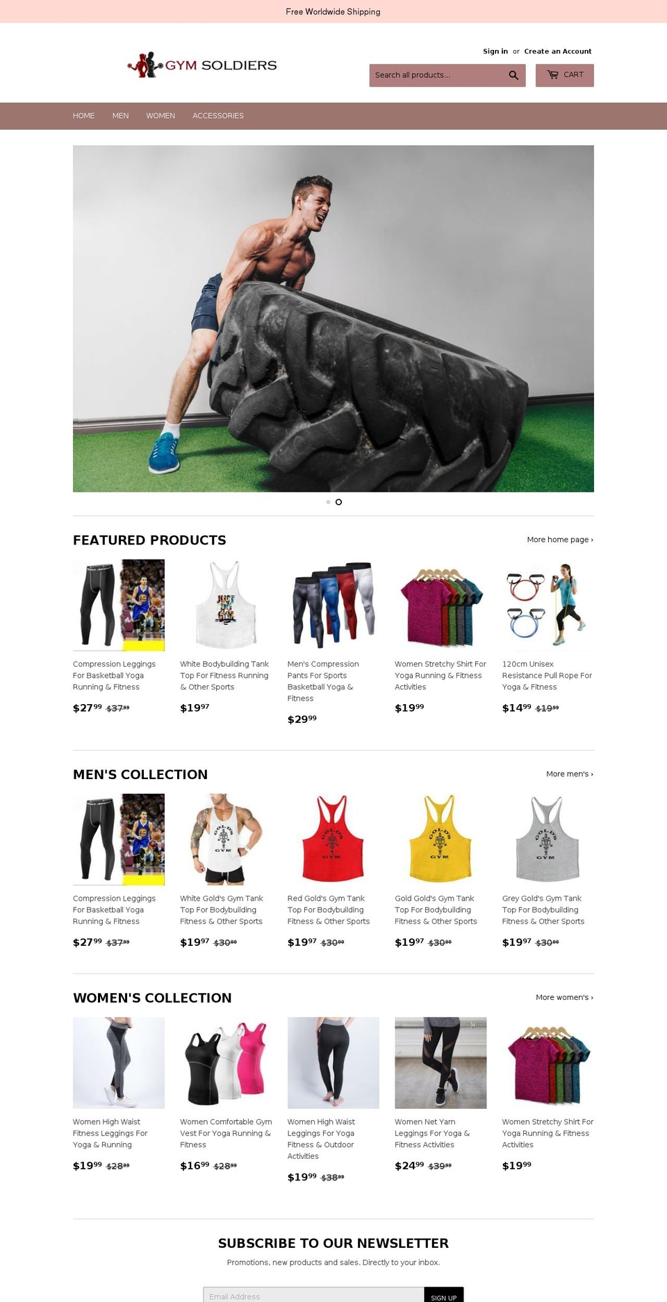 gymsoldiers.com — Shopify storefront screenshot