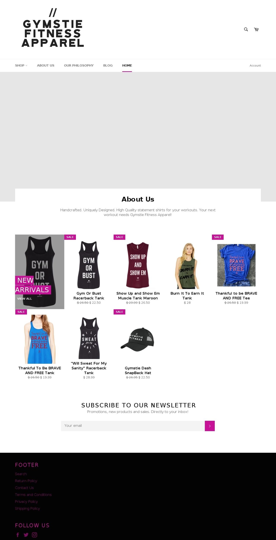 gymstie.com shopify website screenshot