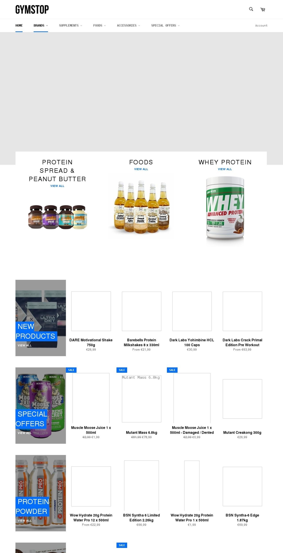 gymstop.ie shopify website screenshot