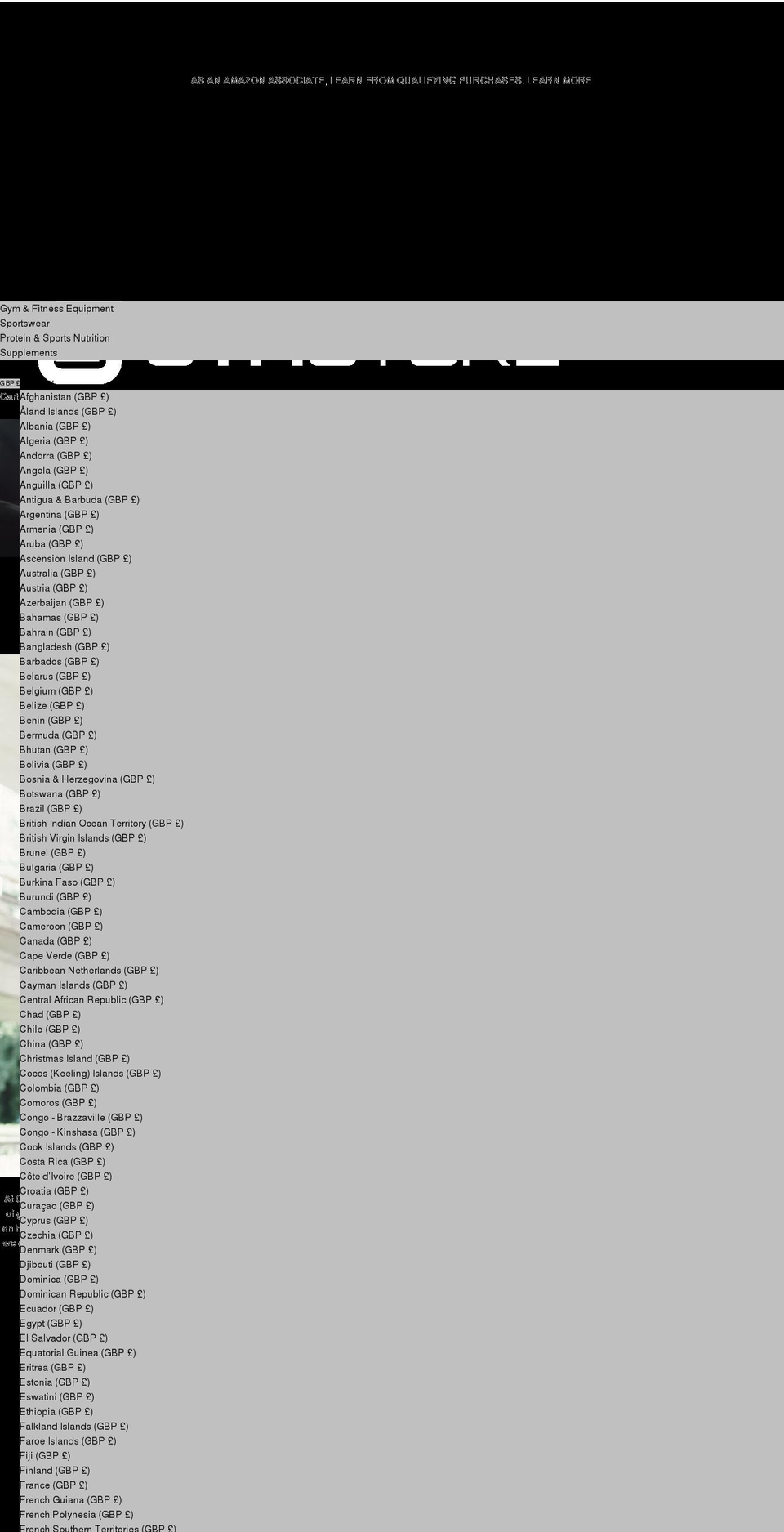 gymstore.co.uk shopify website screenshot