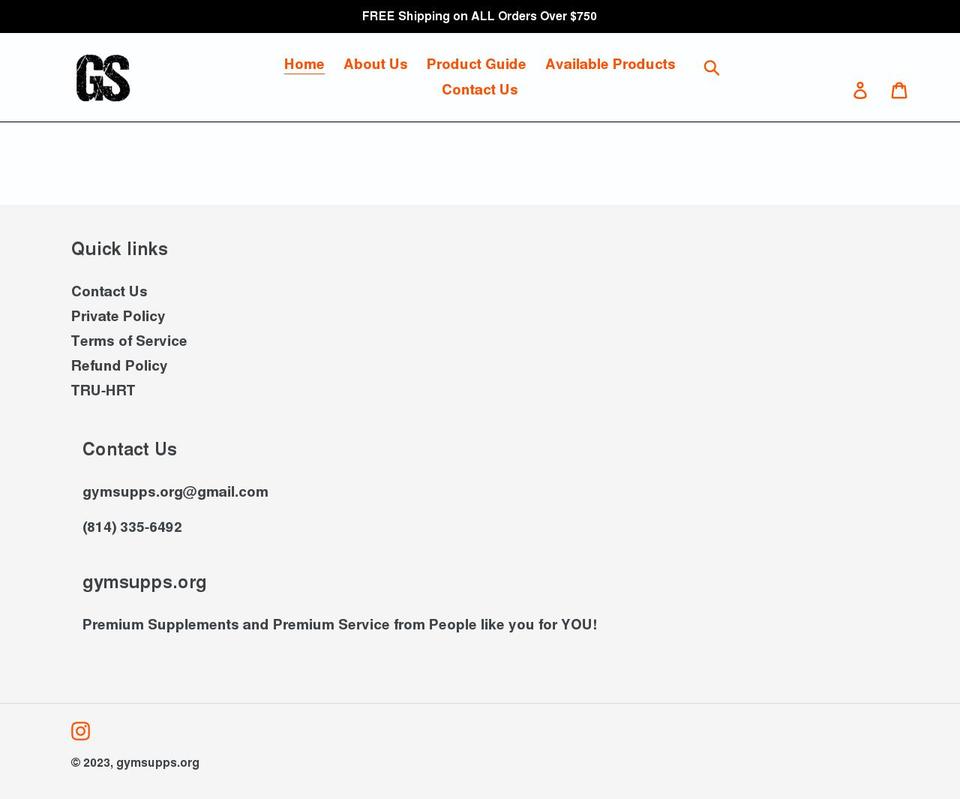 gymsupps.org shopify website screenshot